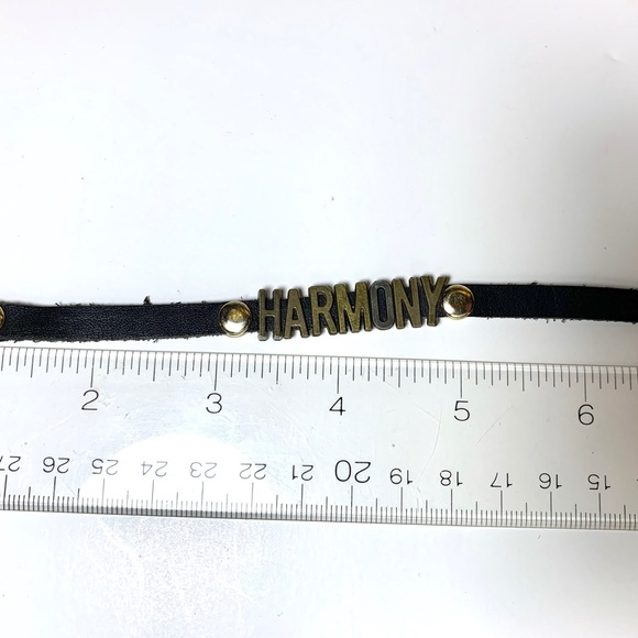 HARMONY Brass Letters Leather Buckle Bracelet - Picture 7 of 16